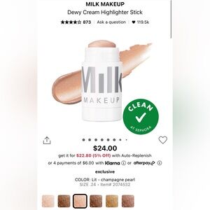 MILK MAKEUP Dewy Cream Highlighter Stick